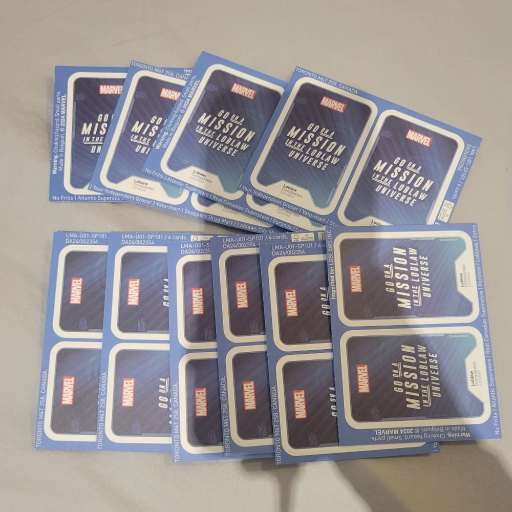 10 Marvel Loblaws Universe Collector Card Packs Unopened